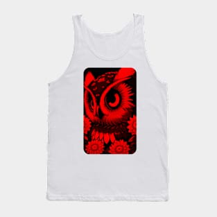 Red Owl Graphic Art Tank Top